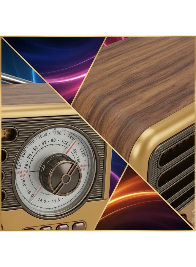 راديو محمول FM/AM/SW بـ 3 نطاقات - مشغل MP3/USB/TF وبلوتوث - مكبر صوت مدمج - بطارية قابلة للشحن- مصباح يدوي - موديل SG-31bt - Image 5